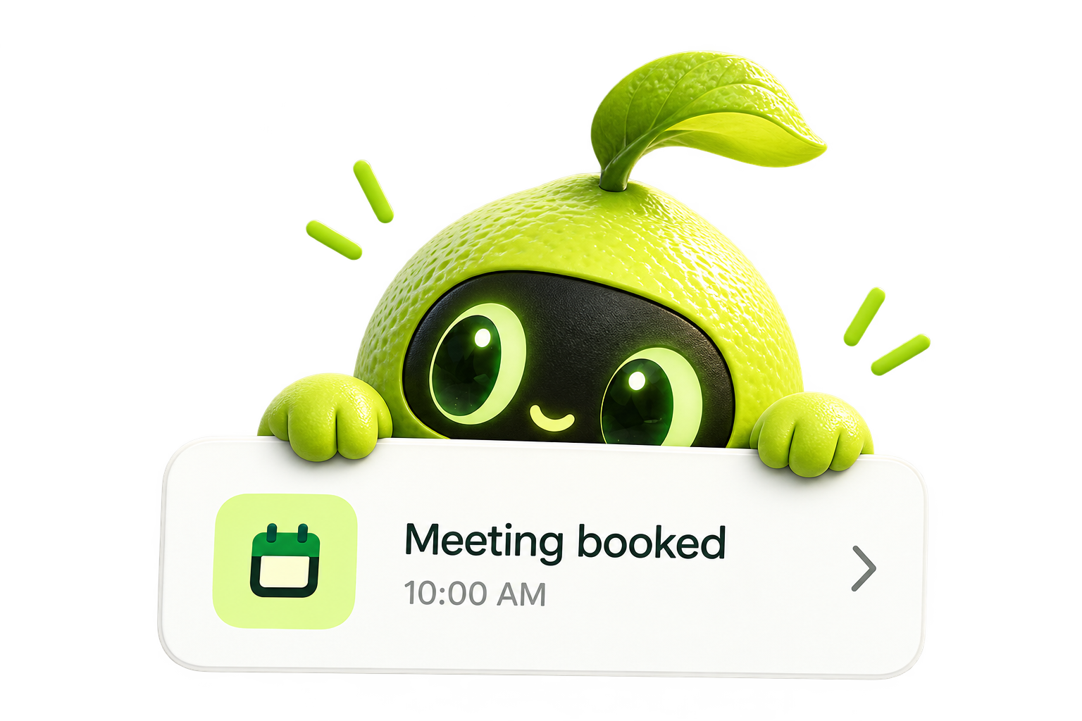 Limu peeking over a meeting-booked notification